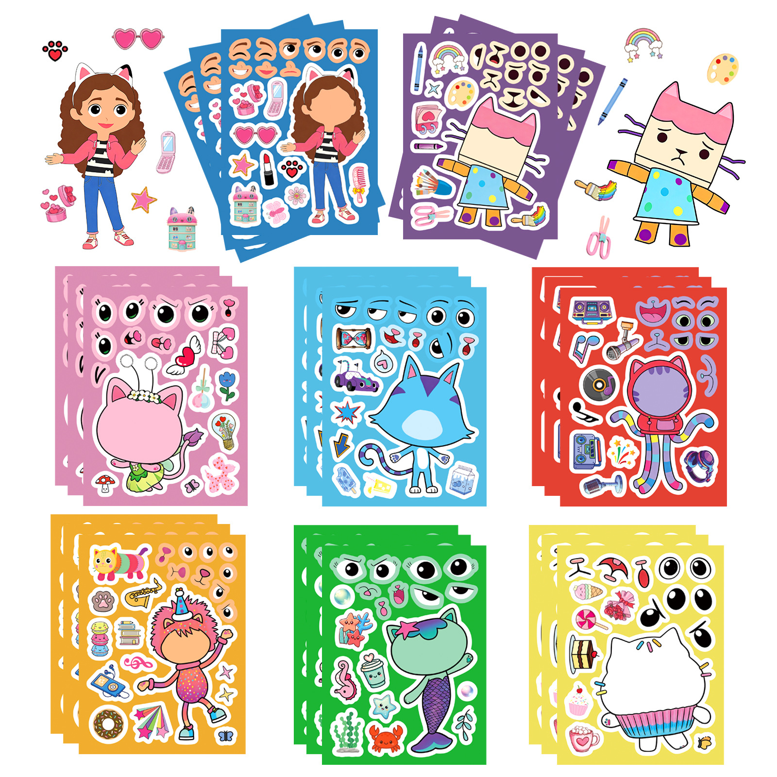8/16Sheets Gabby's Dollhouse M - مراجعة Educational Cartoon For Kids وسعره