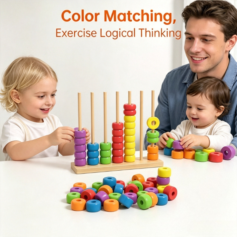 1 set Wooden Bead Stringing Ga - مراجعة Kids Educational Game 2 وسعره