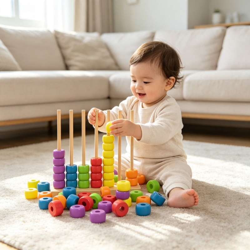 1 set Wooden Bead Stringing Ga - مراجعة Kids Educational Game 2 وسعره