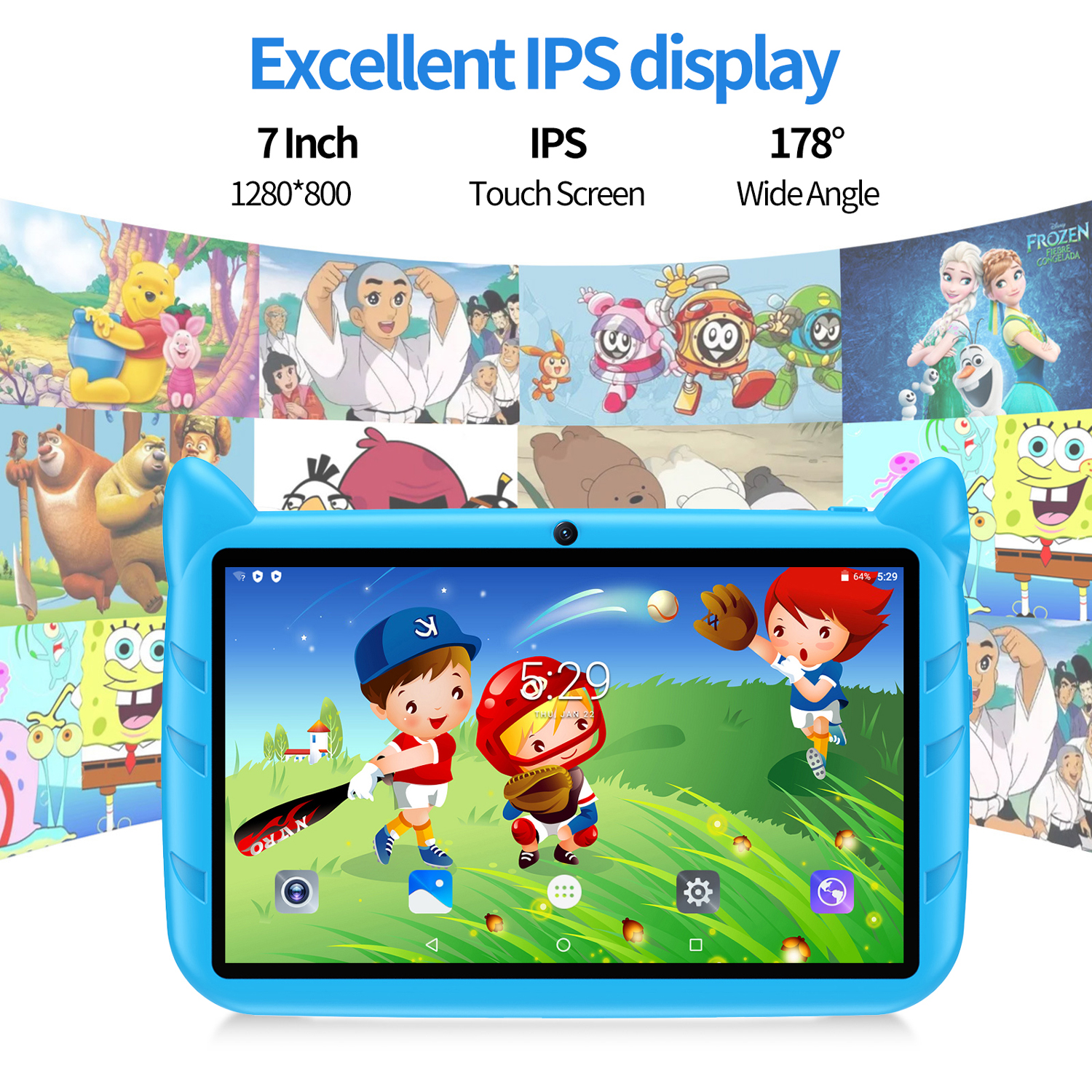 New 5G WiFi Kids Tablet 7 Inch - مراجعة Kids Educational Games Learn English وسعره