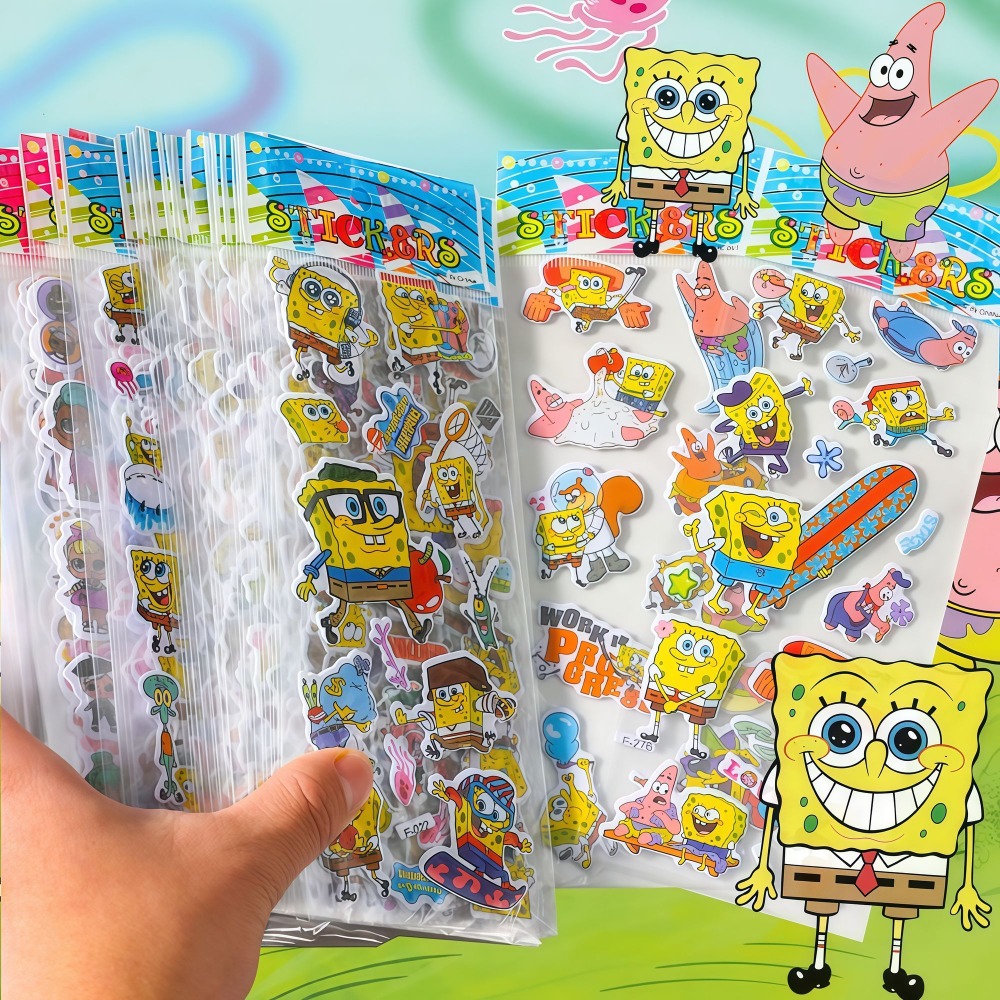 12-Pack SpongeBob 3D Stickers  - مراجعة Educational Cartoon For Kids وسعره