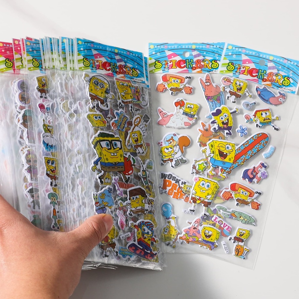 12-Pack SpongeBob 3D Stickers  - مراجعة Educational Cartoon For Kids وسعره