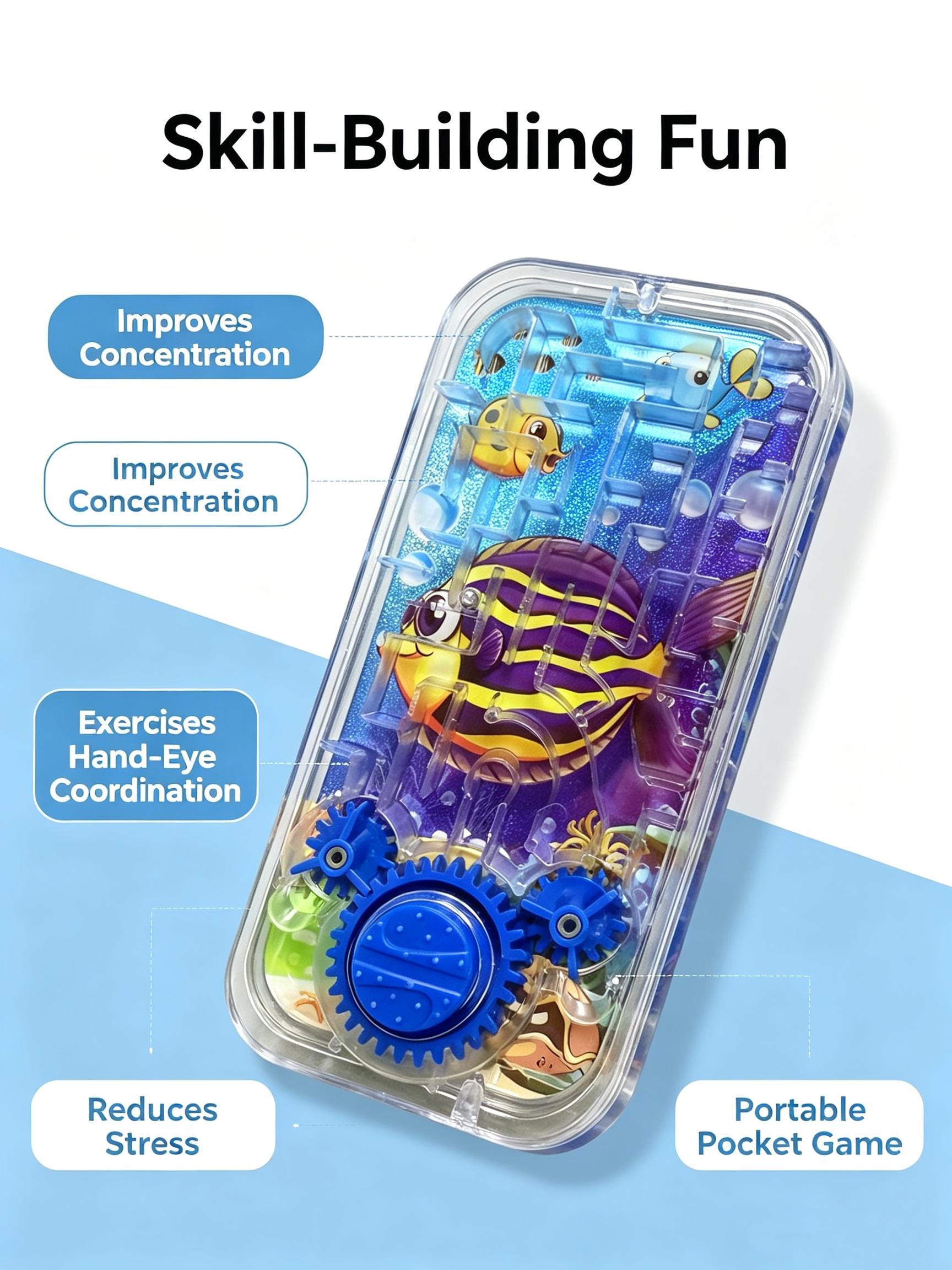 Ocean Fish Handheld Maze Ball  - مراجعة Educational Cartoon For Kids وسعره